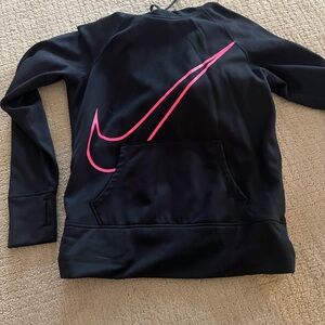 Nike Black Hoodie with Pink Logo
